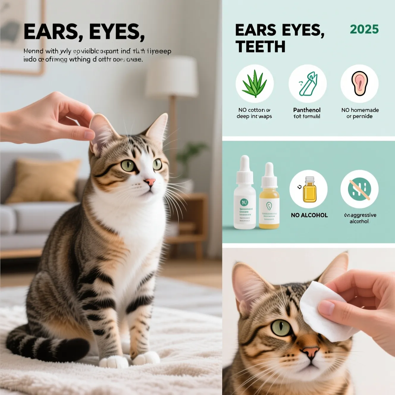 Гигиена кота без стресса: как правильно чистить уши, глаза и зубы