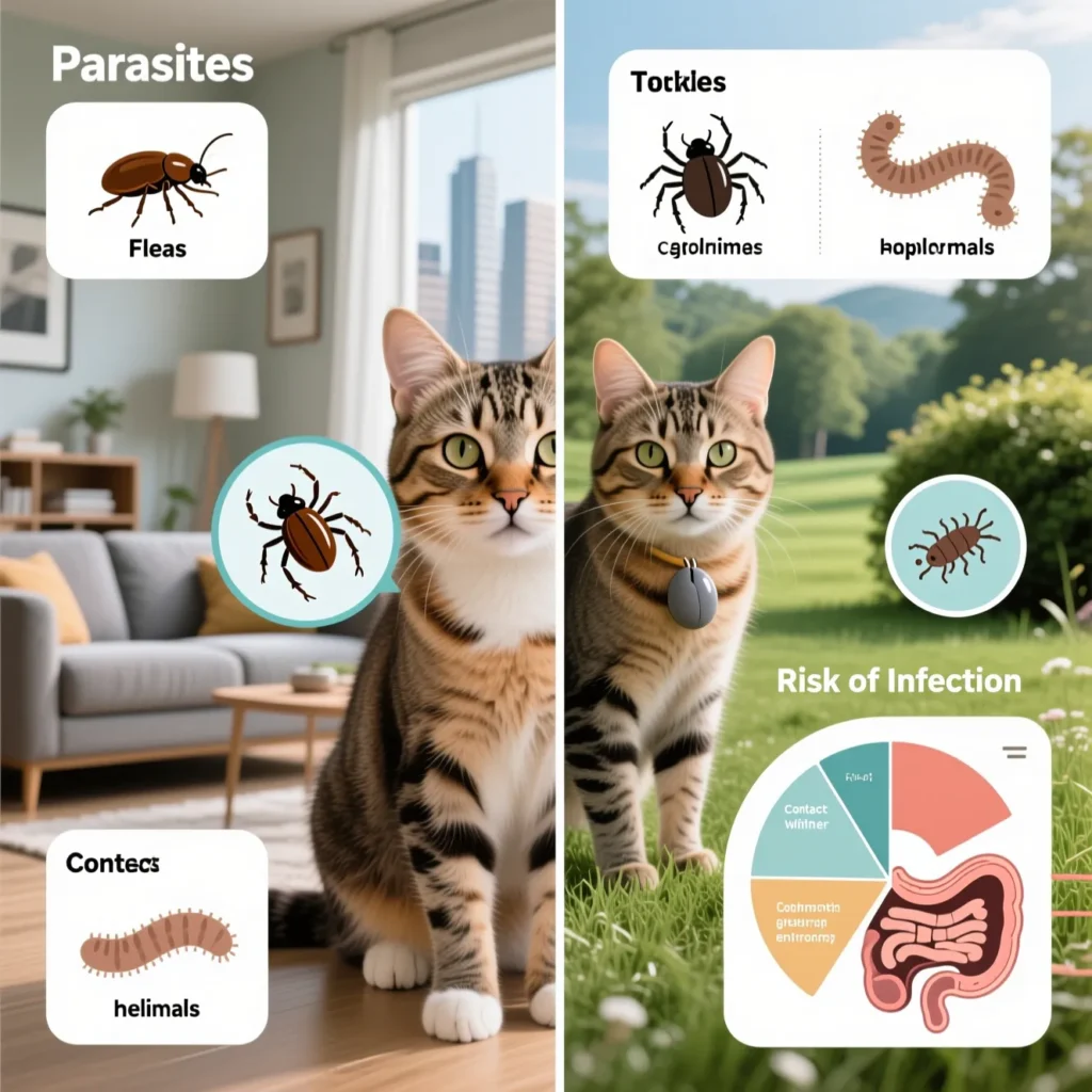 Паразиты у котов: защита от блох, клещей и глистов дома и на улице