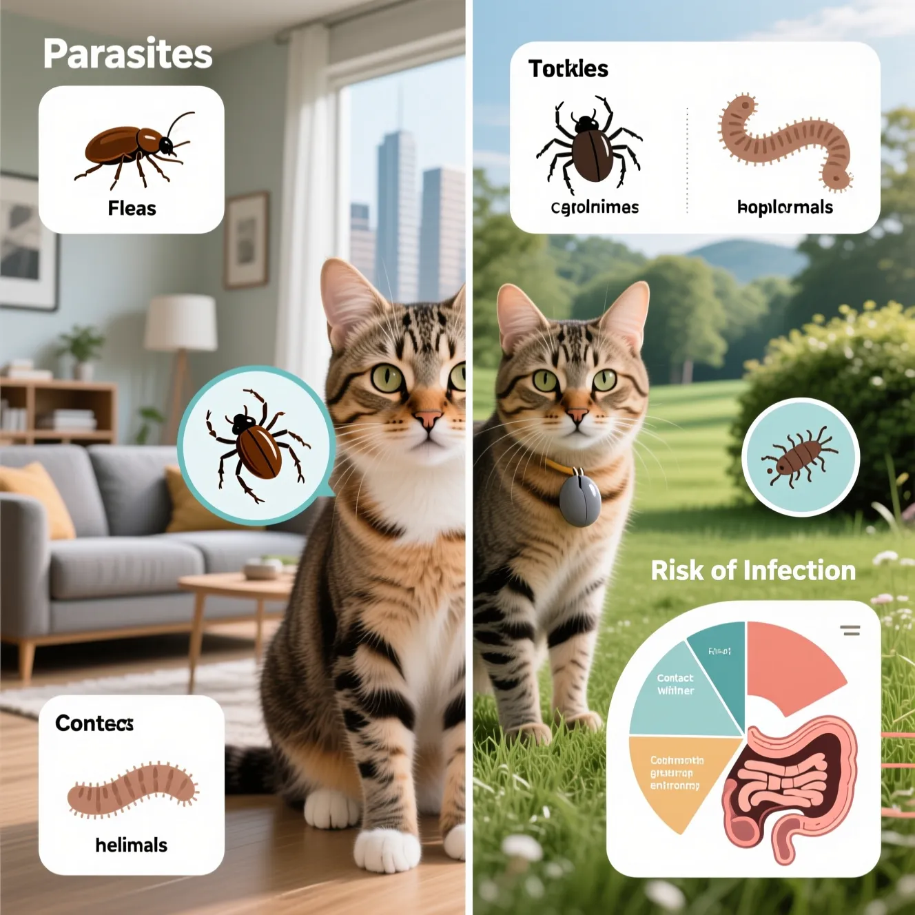 Паразиты у котов: защита от блох, клещей и глистов дома и на улице