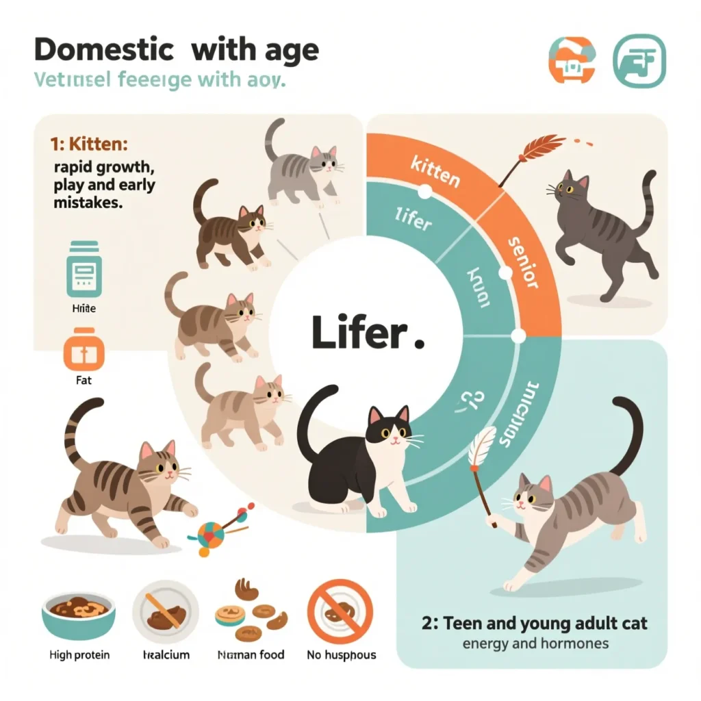 Здоровый возраст кота: как меняются потребности от котёнка до старости