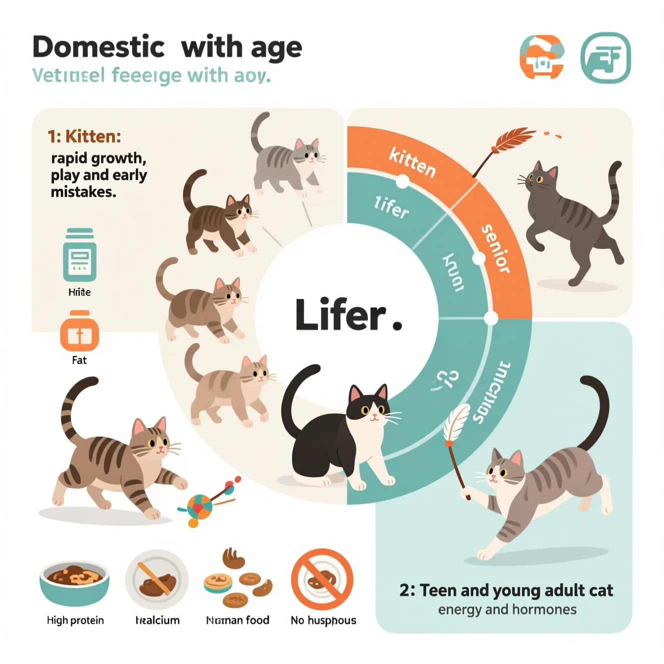 Здоровый возраст кота: как меняются потребности от котёнка до старости