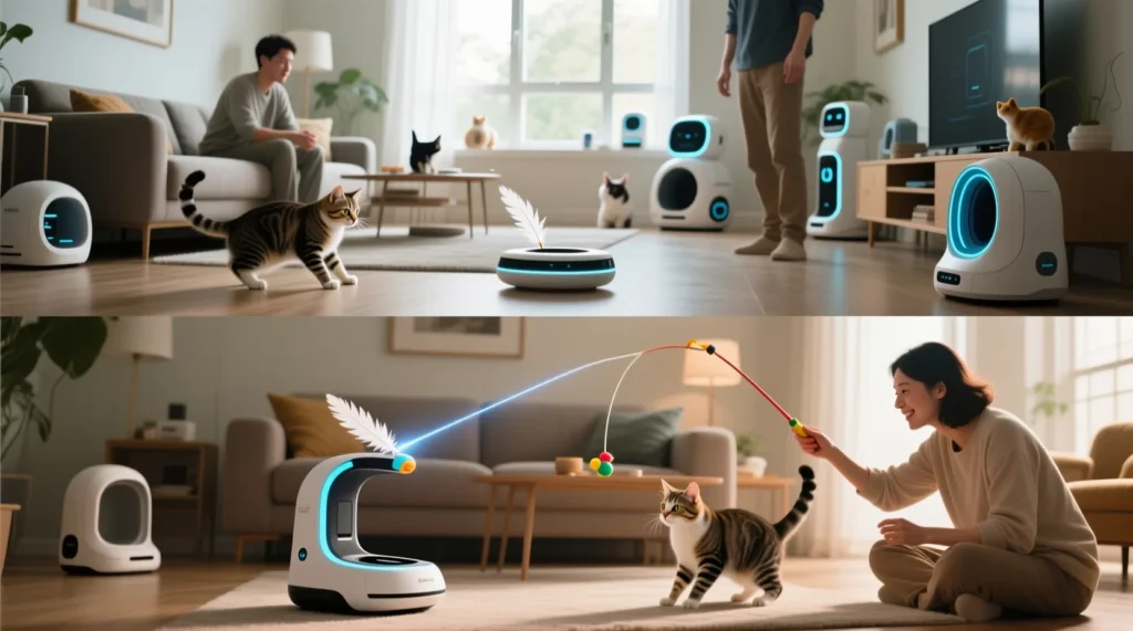 Игры и активность как часть ухода: простые домашние способы поддерживать кота в форме - иллюстрация