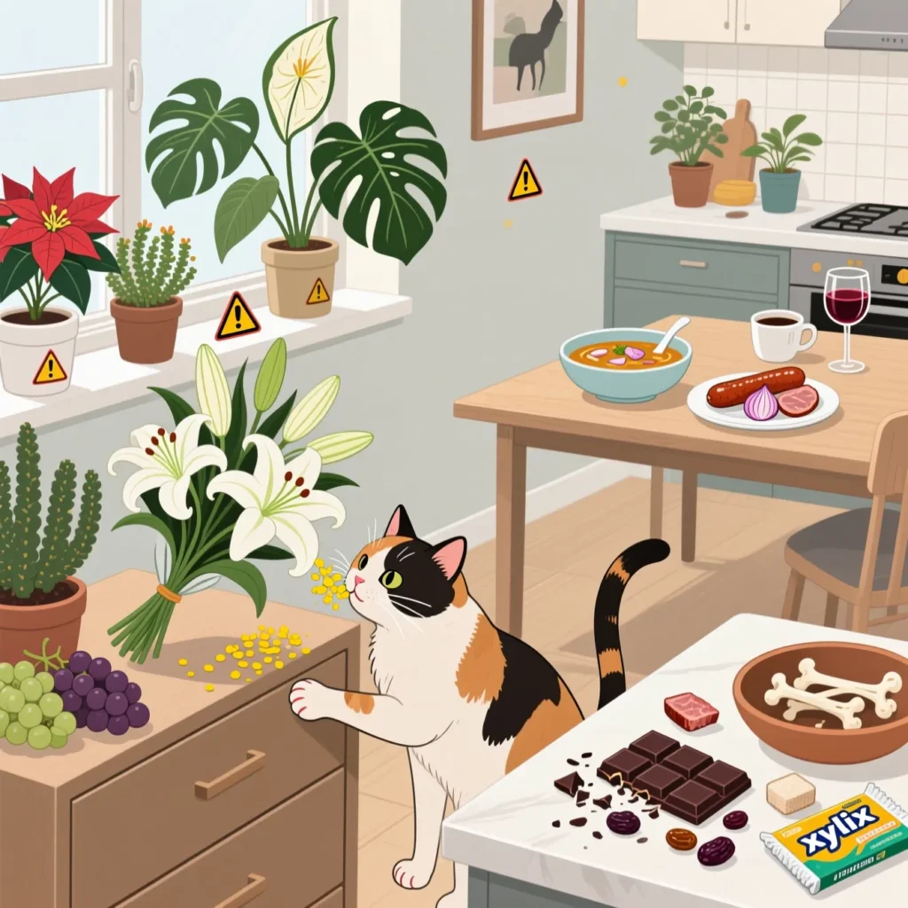 Токсичные для котов растения и продукты, которых не должно быть дома