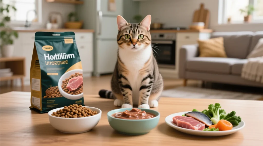 Как составить идеальный рацион для кота: сухой корм, влажный, натуральное питание - иллюстрация