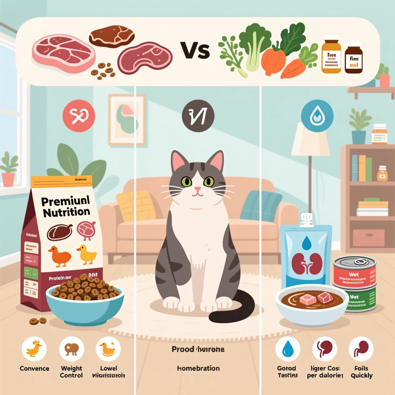 Как составить идеальный рацион кота из сухого, влажного корма и натурального питания