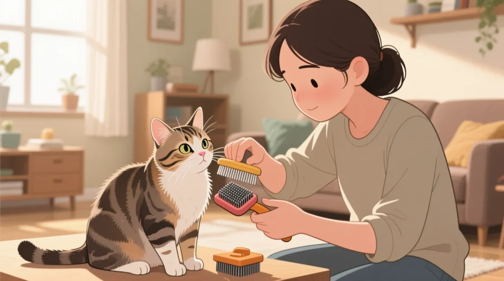 Как правильно ухаживать за шерстью кота: выбор щётки, частота вычёсывания, секреты блеска - иллюстрация