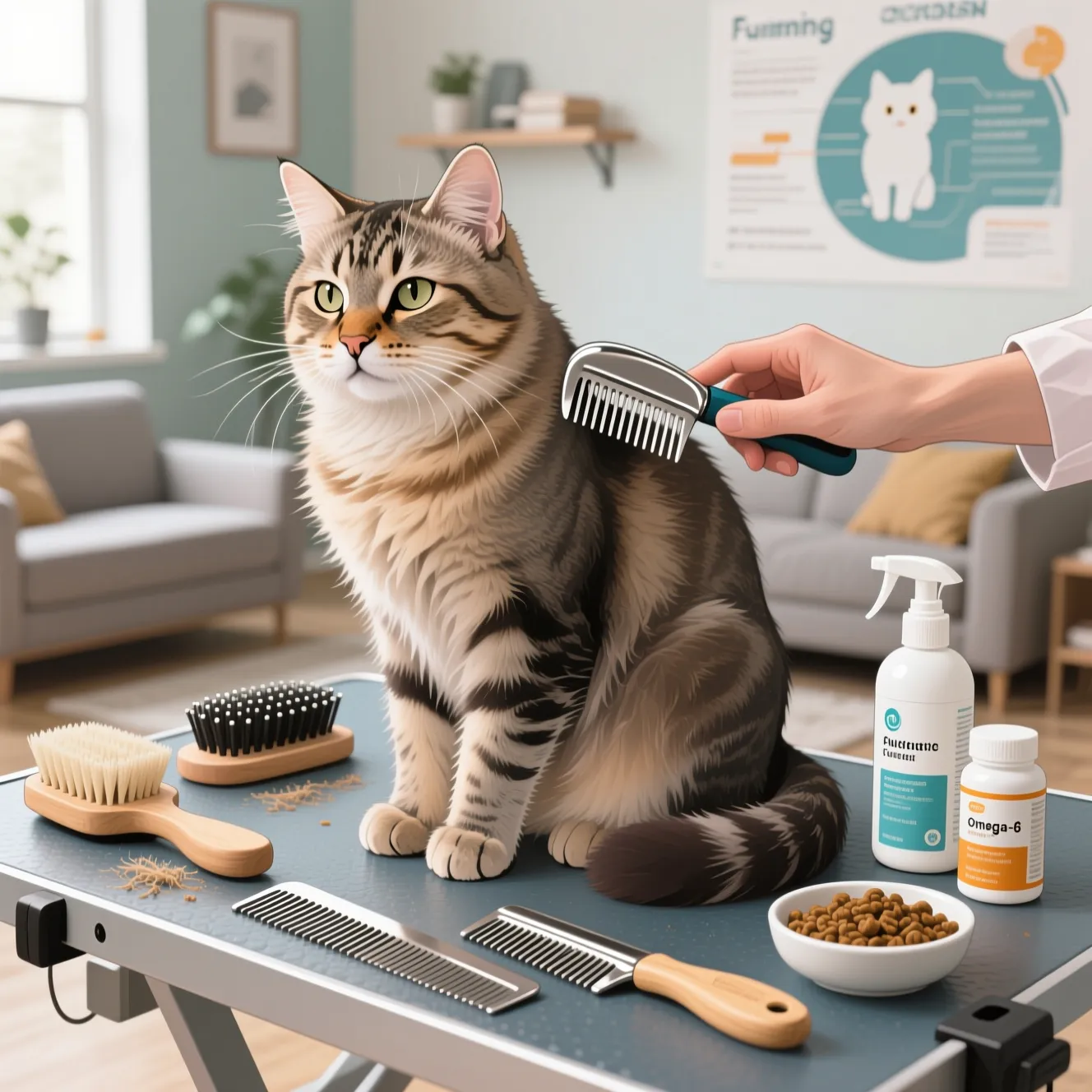 Как ухаживать за шерстью кота: выбор щетки, вычесывание и секреты блеска