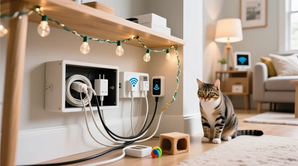 Как организовать безопасное пространство дома для кота: окна, провода, растения - иллюстрация