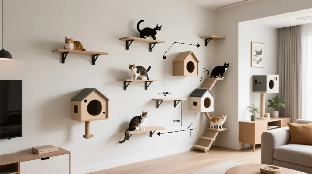 Как обустроить дом, чтобы коту было безопасно и комфортно (кошачий-friendly интерьер) - иллюстрация