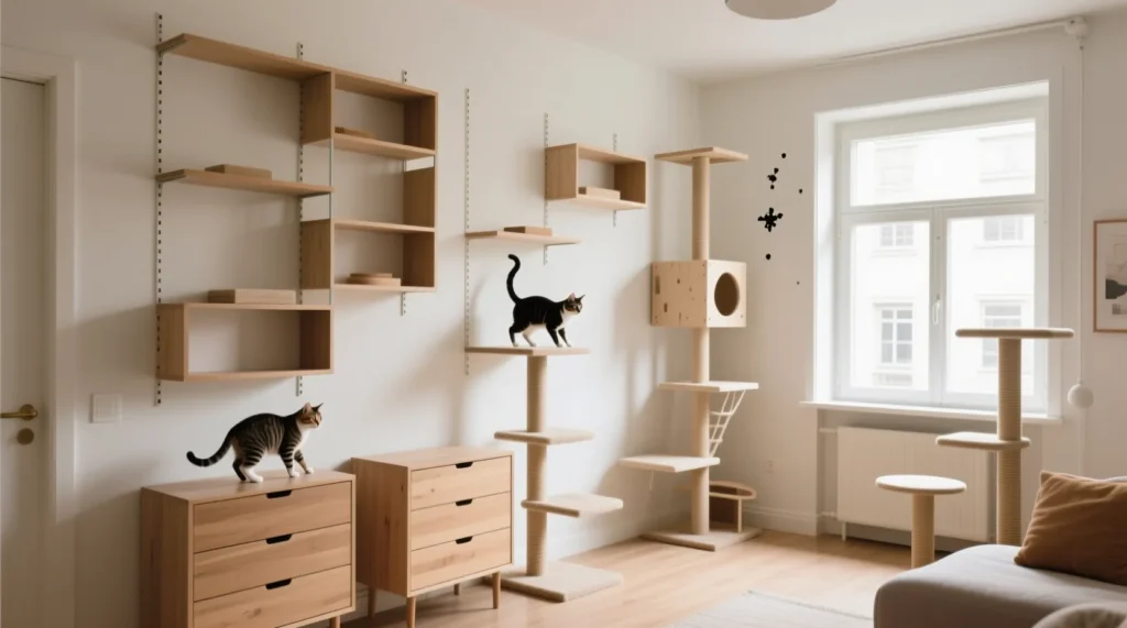 Как обустроить дом, чтобы коту было безопасно и комфортно (кошачий-friendly интерьер) - иллюстрация