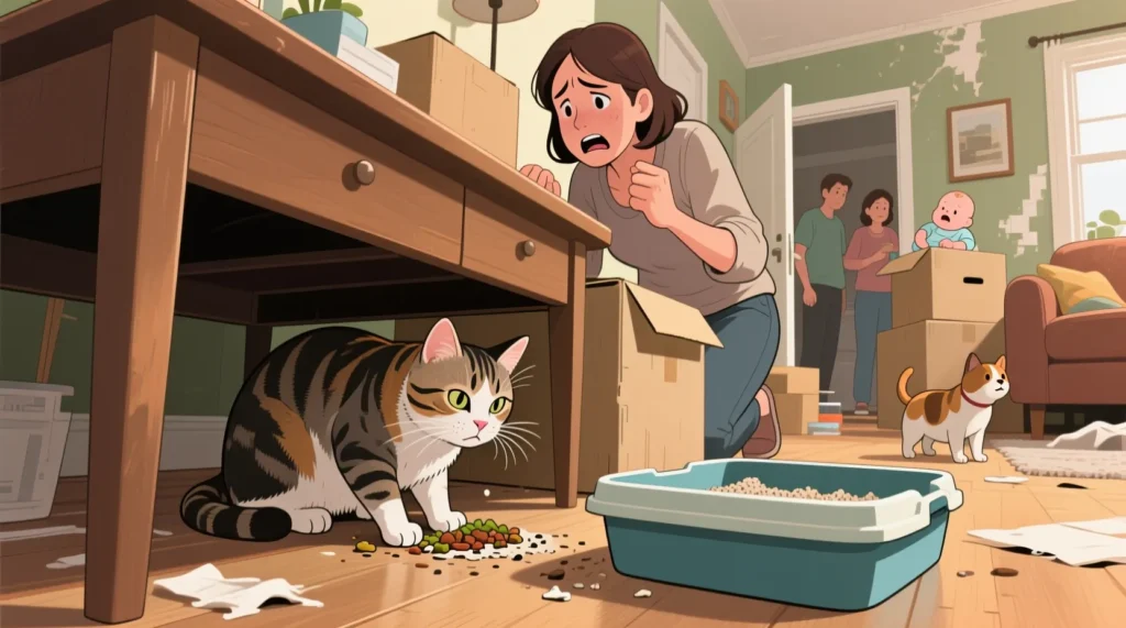 Стресс у котов: причины, признаки и способы успокоить животное - иллюстрация