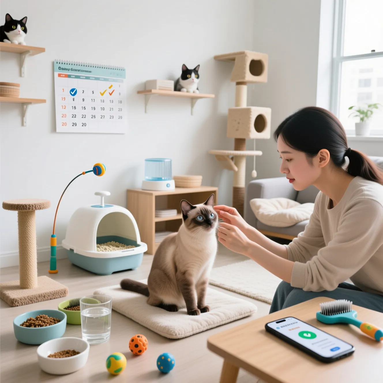 Ежедневный чек-лист ухода за котом: что нужно делать каждый день дома