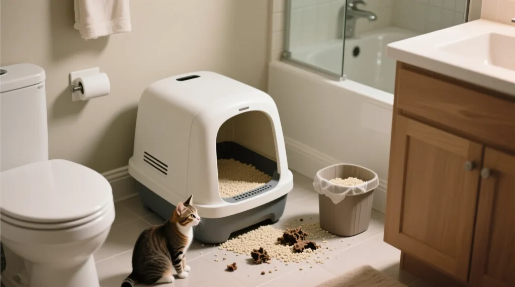 Кот и лоток: выбор наполнителя, приучение и причины «промахов» мимо - иллюстрация