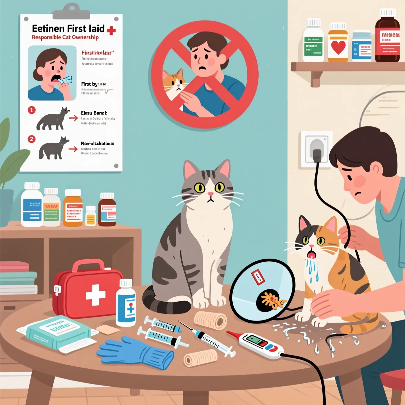 Первая помощь коту дома: аптечка владельца и когда нужно срочно к врачу