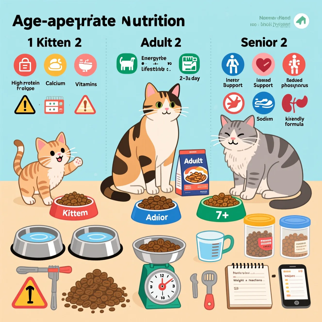 Правильное питание кота по возрастам: котёнок взрослый и пожилой