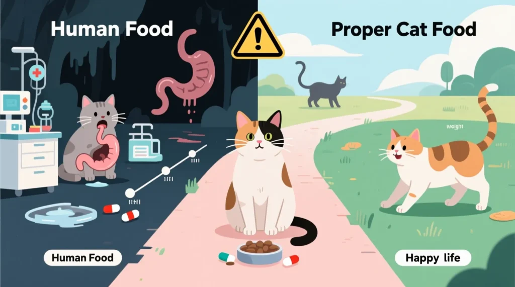 Стоит ли давать коту «человеческую» еду и чем это опасно - иллюстрация