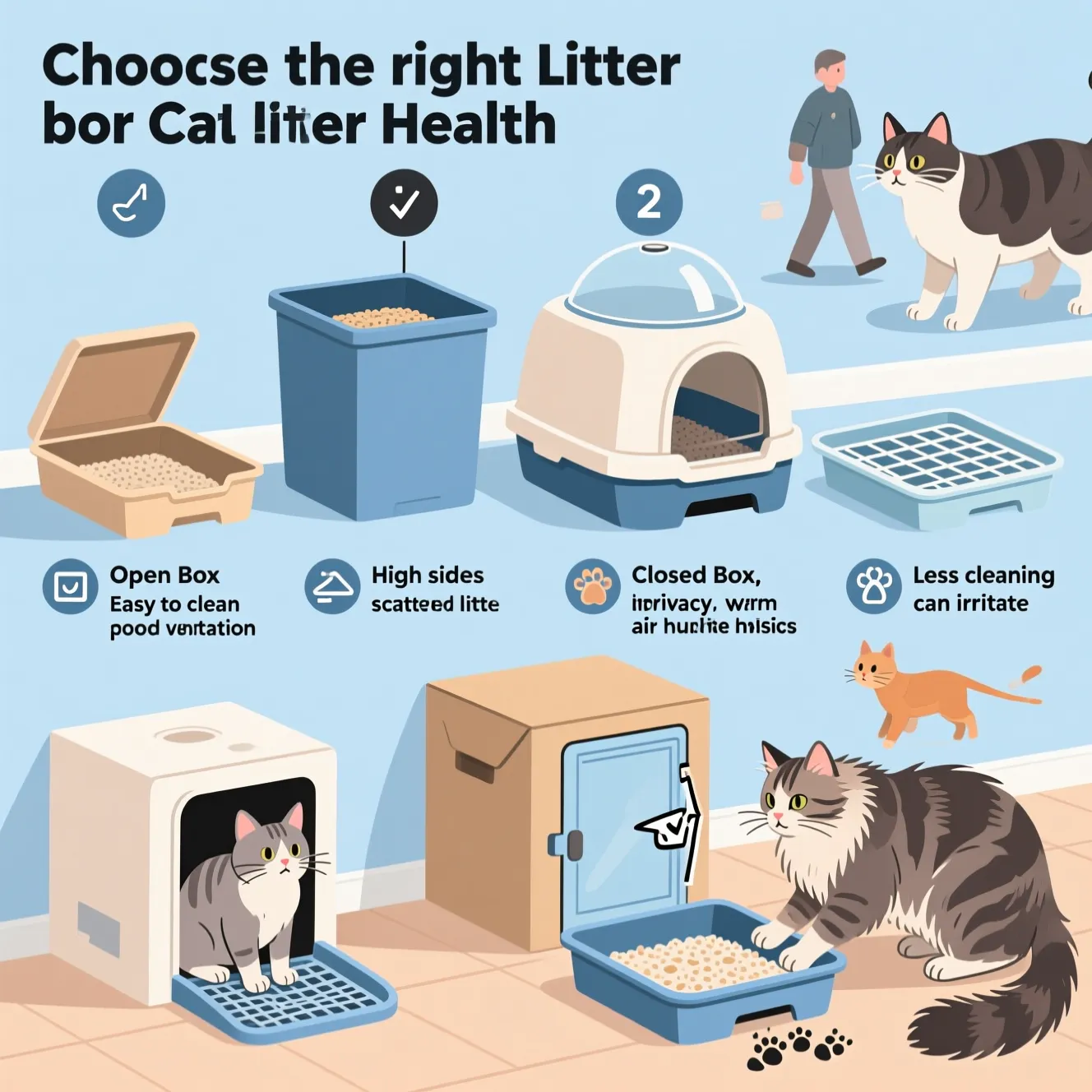 Как правильно подобрать наполнитель и лоток для кота с учётом здоровья и характера